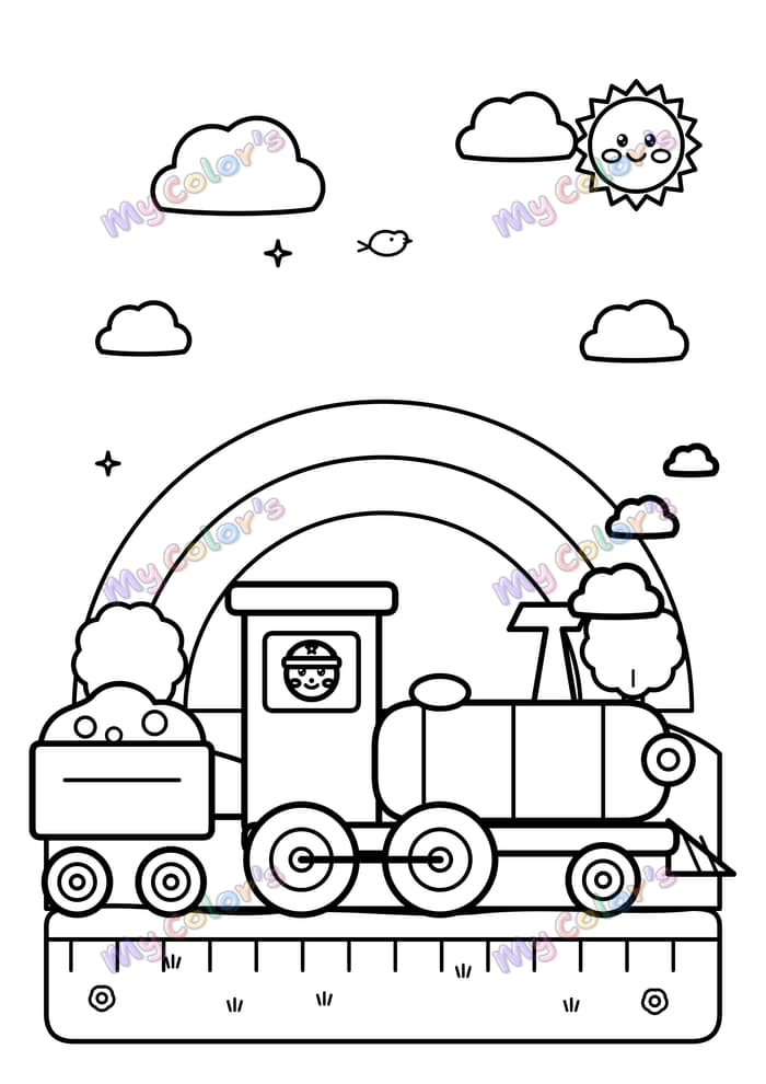 Coloriage Le train à vapeur à imprimer