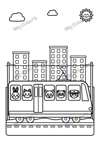 Coloriage Le tramway à imprimer
