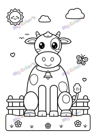 Coloriage La vache à la clochette à imprimer