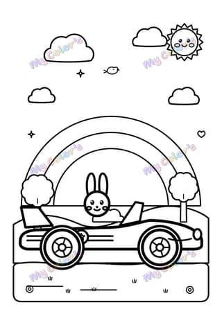 Coloriage La voiture de sport à imprimer