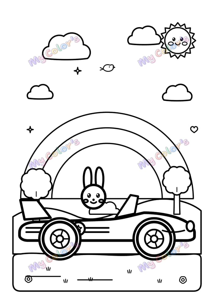 Coloriage La voiture de sport à imprimer
