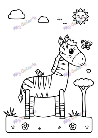 Coloriage Le zèbre rayé à imprimer